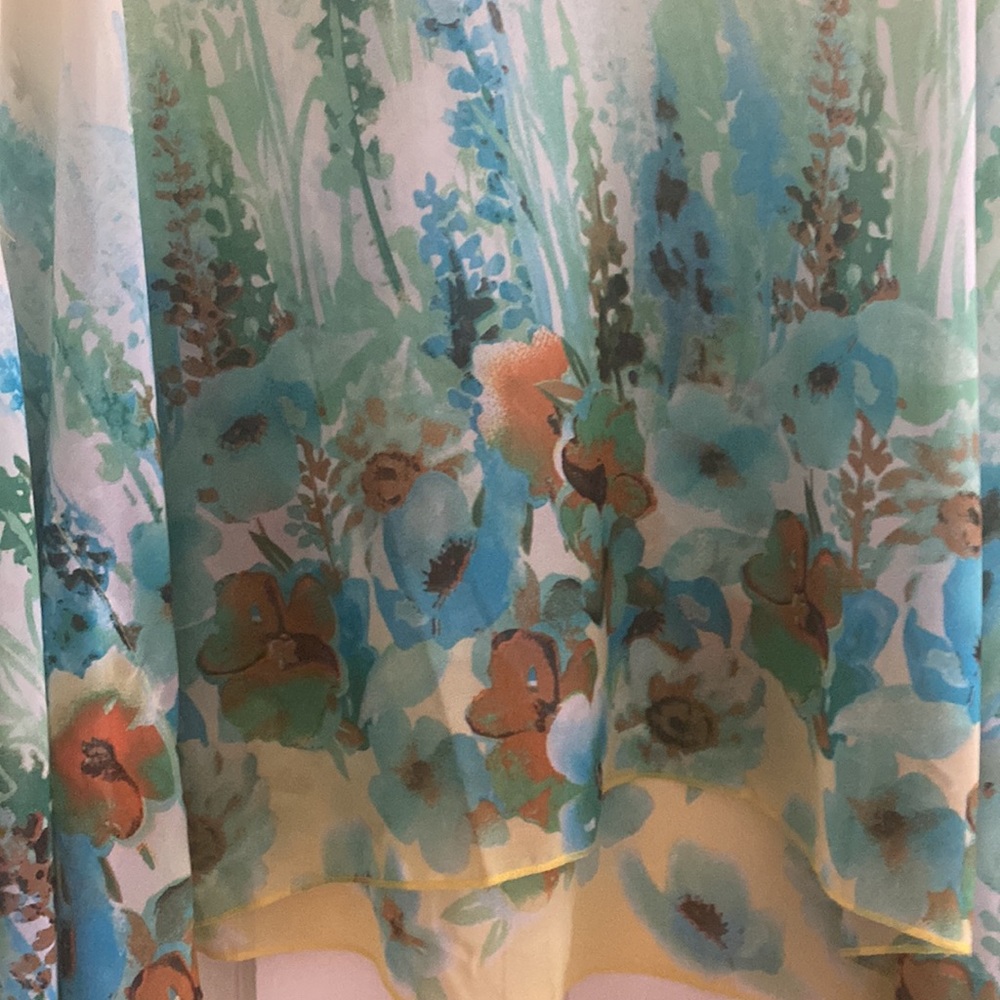 Sheer, Impressionist-Inspired Print Top - image 2